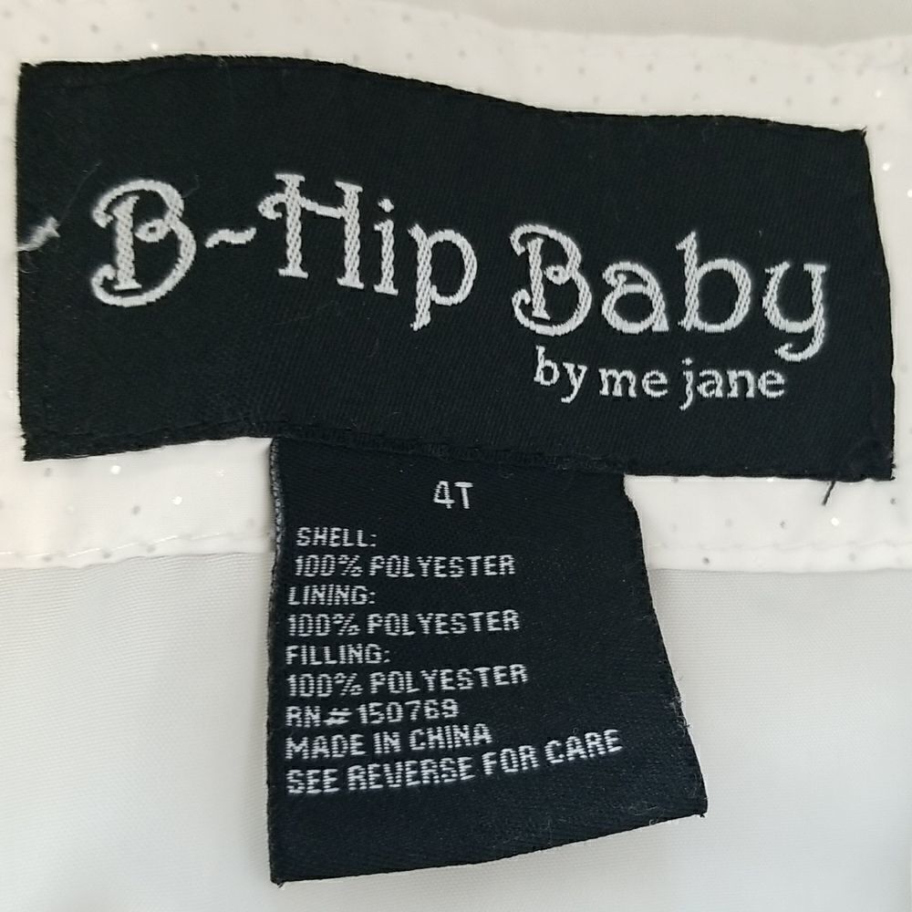 B Hip Baby White Puffer Jacket Sz 4T - Picture 6 of 6